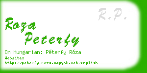 roza peterfy business card