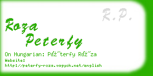 roza peterfy business card